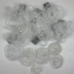 12 Silver White Flowers 