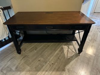 Desk and file cabinet