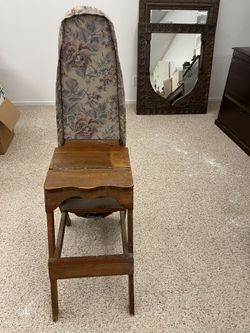Vintage Antique “Bachelors Chair”  Ironing Board And Chair 