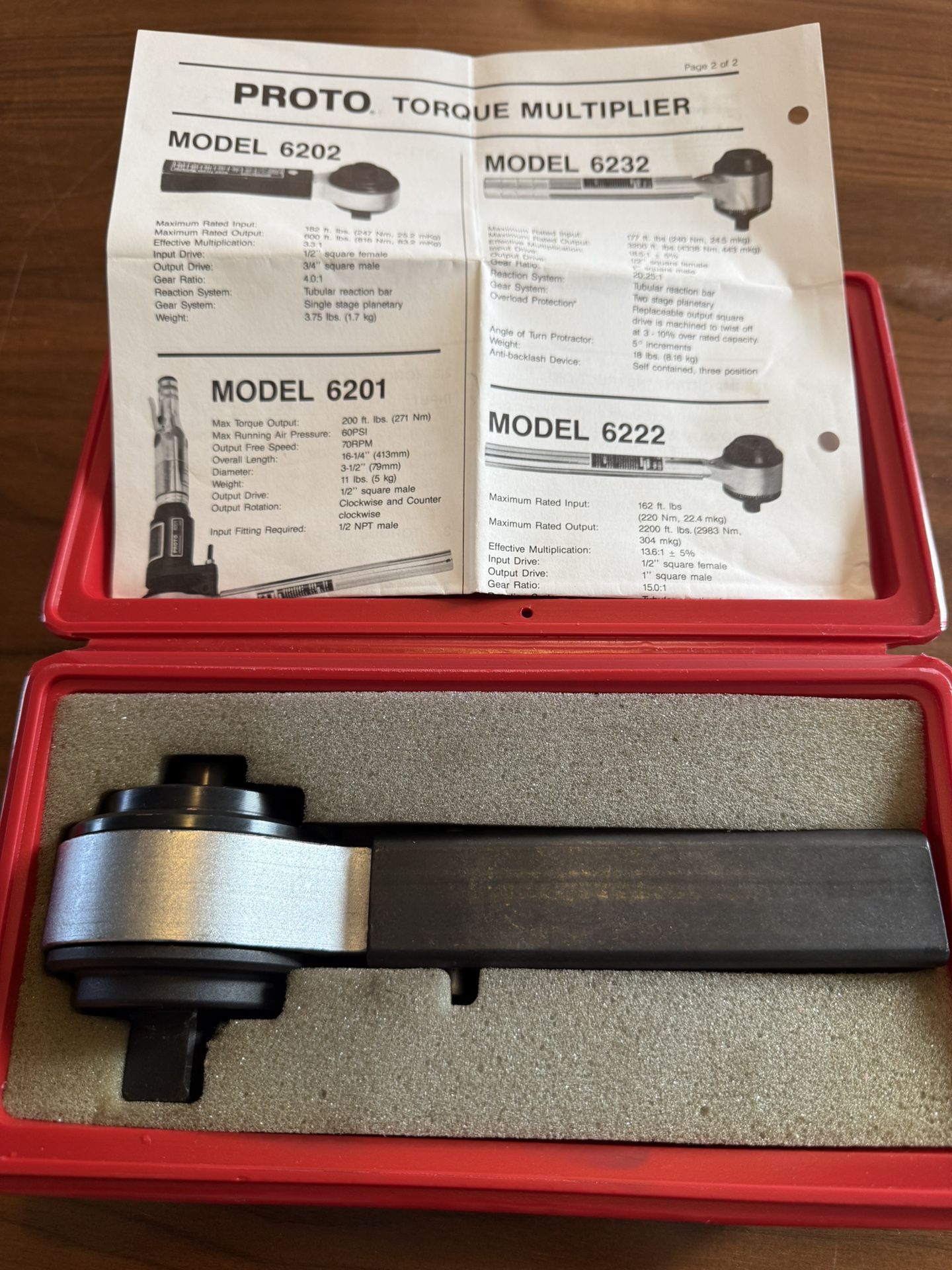 Proto Ingersoll Rand #6202 Torque Multiplier