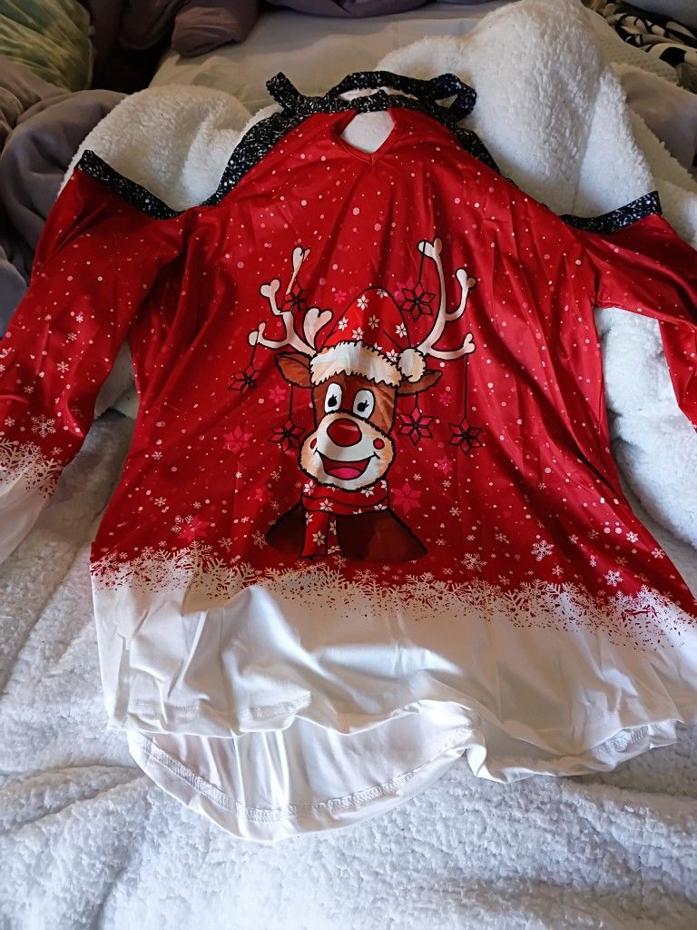 Cute Off Shoulder Christmas Shirt
