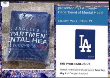 LA Dodgers Mental Heath Awareness Blanket  A 60x39 inch  5/4 New in Bag Stadium sga ohtani