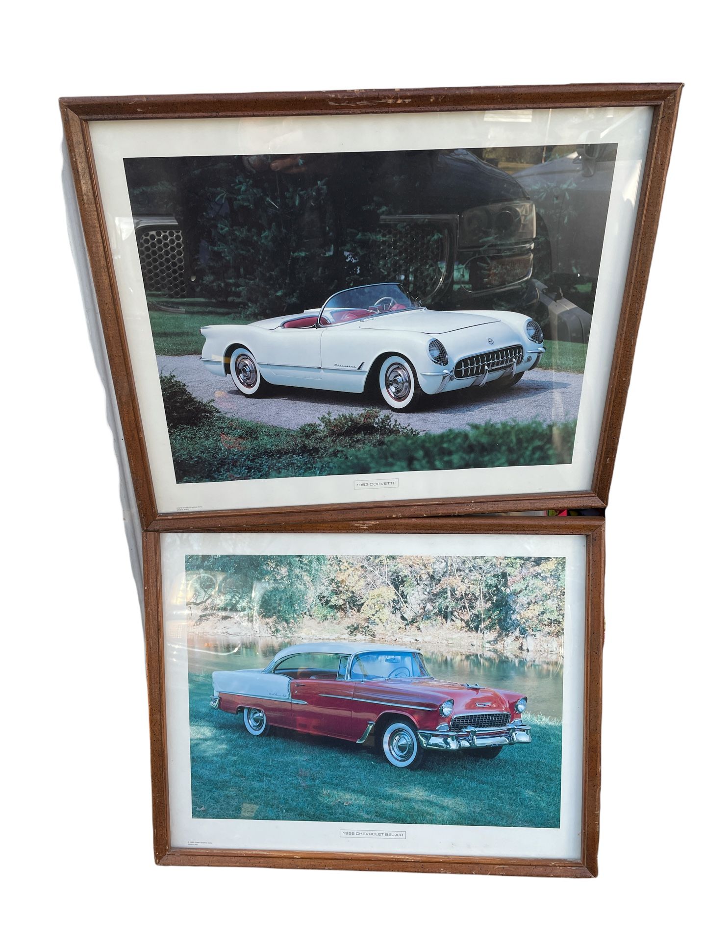 Collector cars pictures great for manroom or garage 55’ Bel Air and 53’ Corvette 30 for both