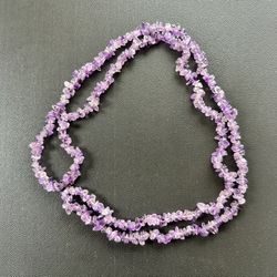 Vintage Natural Amethyst Chip Necklace 