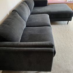 Charcoal Sofa w/ Chaise