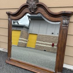 Large wall beveled glass wall mirror perfect antique style. Vintage Mirror 