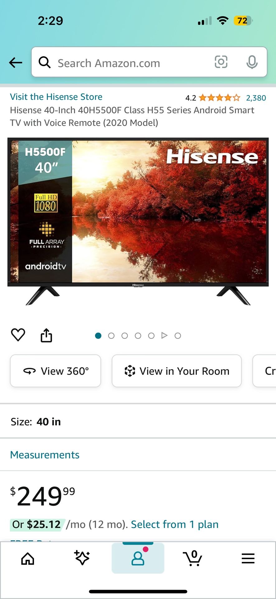 Hisense 40” Flatscreen TV