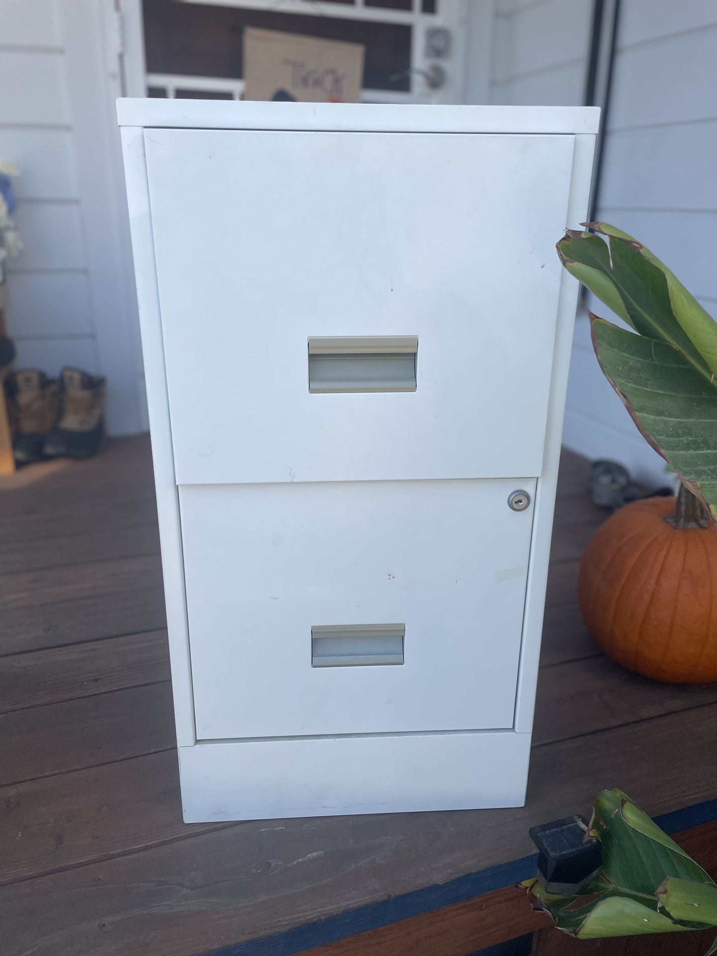 White Metal File Cabinet 