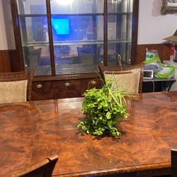 Marble Dinette Set + China Cabinet Set