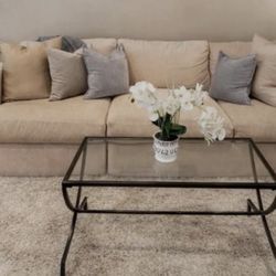 Comfortable beige sofa set