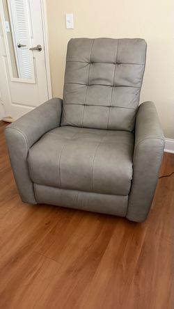 Leather swivel + recliner chair