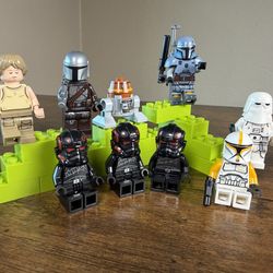 LEGO Star Wars Minifigure Lot – Mandalorian, Paz Vizsla, Luke, Clone Commander & More
