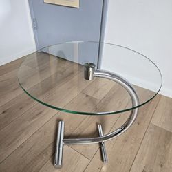 Modern Round Glass Side Table – $70
