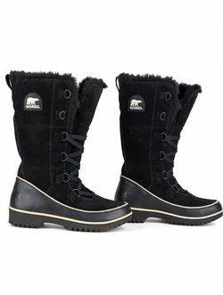 Sorel Women's Tivoli High Winter Snow Boots - Black Suede - Faux Fur Lined - Waterproof
