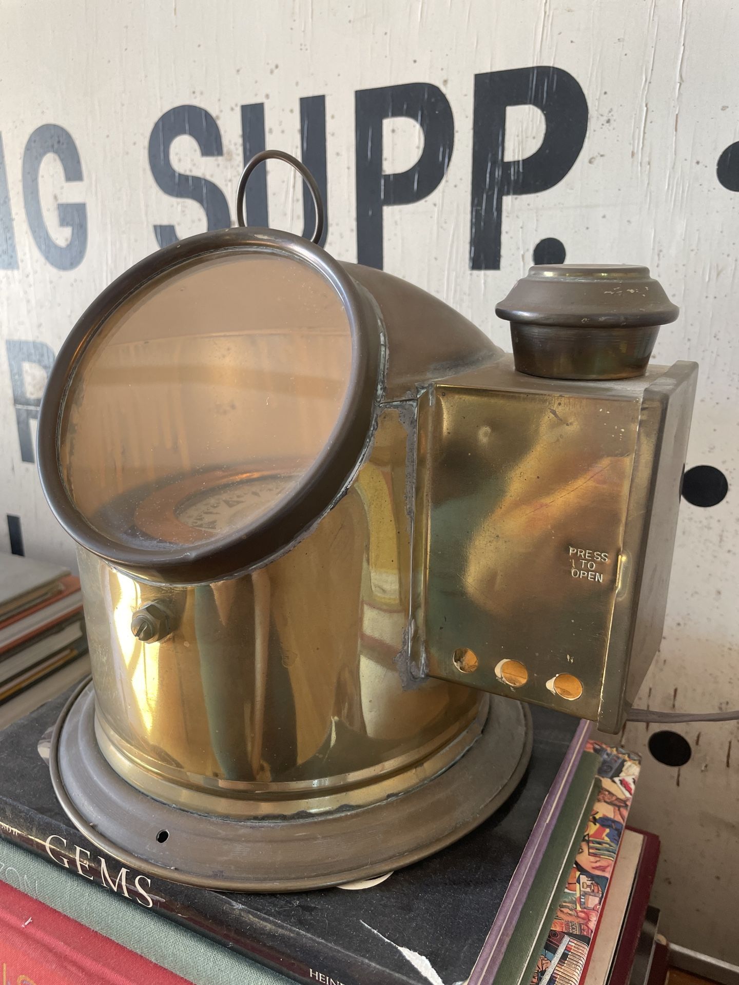 Brass Lantern, Brass Lamp, Vintage Nautical Maritime
