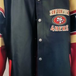 San Francisco 49ers men Faux Leather Jacket