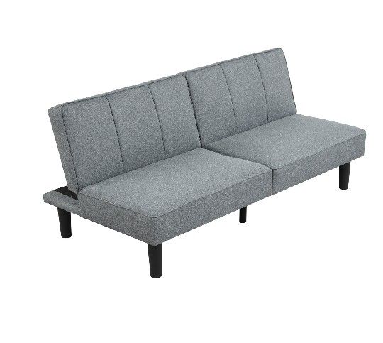 Mainstays 66" Studio Futon, Gray Linen Upholstery