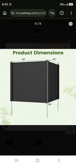 Outdoor Privacy Screen 48x48x48