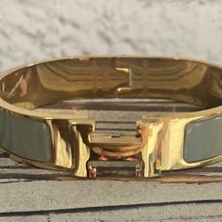 Hermès Click Clack Bracelet Grey/Gold