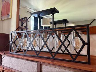 5-Light Dining Room Chandelier / Island Pendant w/Edison Bulbs