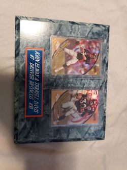 1997 Bowman Chrome John Elway (atomic) /Terrell Davis (Refractor) w/ plaque