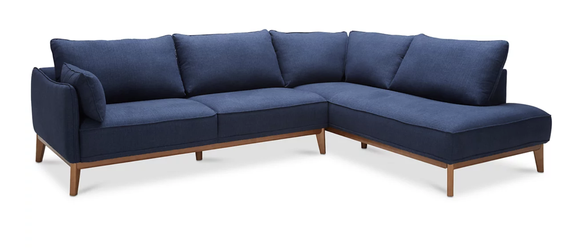 Brand New - Royal Blue 2-pc Fabric Sectional