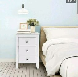 Nightstand End Beside Table Drawers Modern Storage Bedroom Furniture