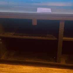Black Tv Stand  & 2 Side Shelves 