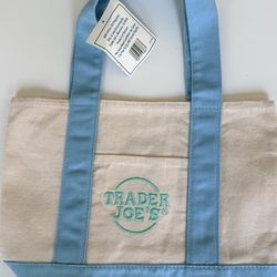 Trader Joe’s mini tote bag blue