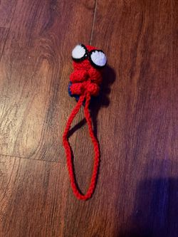 Handmade Crochet Spider-Man Car Hanger