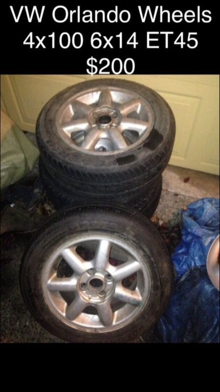 14" 4x100 Wheels VW Orlandos 6X14 ET 45