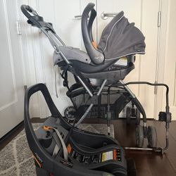 Chicco Key Fit 35 Bucket Car Seat,  Snapping Go And Upper Baby Stroller Adapter Bundle