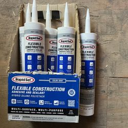 Rapid Set FLEXIBLE CONSTRUCTION ADHESIVE AND SEALANT HYBRID SILANE POLYETHER 10 Fl Oz Gray Color