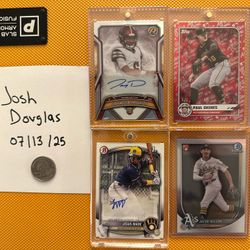 Jayden Daniels auto, 2025 Paul Skenes Red /5, Jesus Made auto, Jacob Wilson Red Rookie Redemption