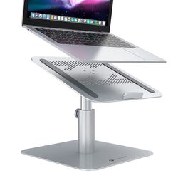 NOVOO Ergonomic 360 Laptop Stand Silver Aluminum Alloy Adjustable Height/Angles