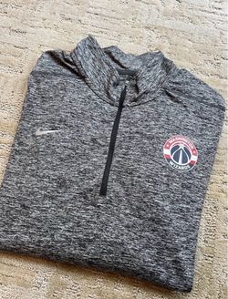 Washington Wizards Nike 1/4 Zip Mens M Lightweight Heather Gray Long Sleeve
