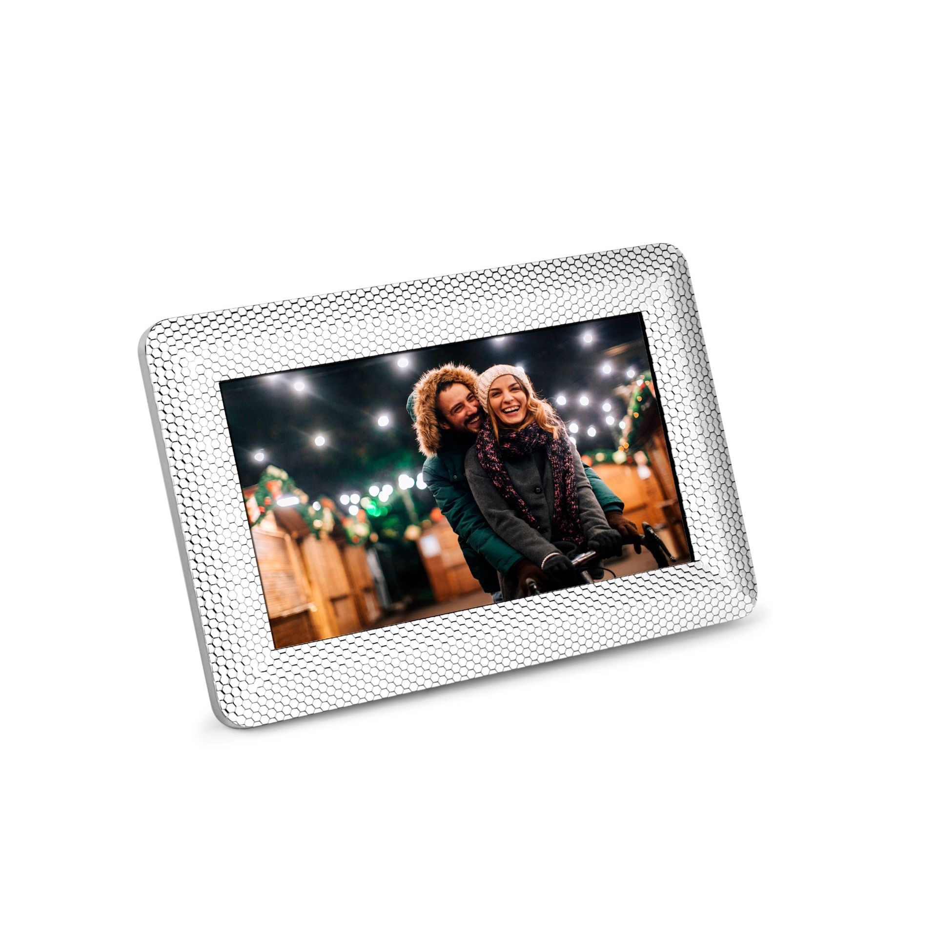 7” DigitaPhoto Frame with Decorative Silver Metal Frame