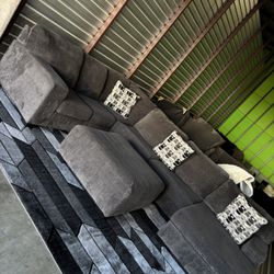 Ashley Furniture Sectional sofa Couch With Ottoman (DELIVERY AVAILABLE)