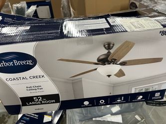 Harbor Breeze Coastal Creek 52-in Bronze Ceiling Fan With Light and Pull Chain Included