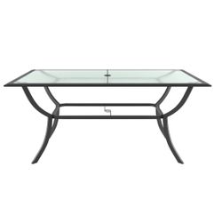 Glenn Hill Rectangle Outdoor Dining Table 39.96-in W x 65.94-in L with Umbrella Hole 