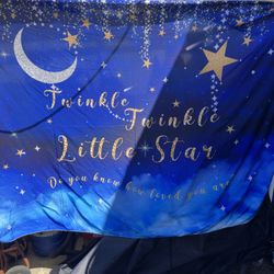 Baby Shower Star And Moon Backdrop 