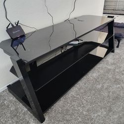 3 Tier Smoked Glass TV Stand