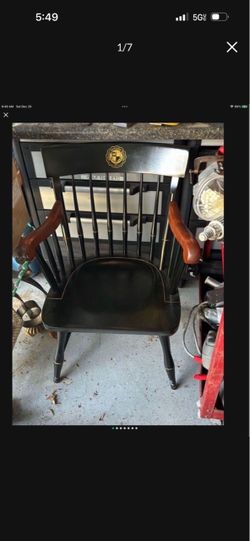 Nichols & stone Black Windsor Armchair with Crest Medallion