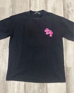 Chrome Hearts Black Long Sleeve T-Shirt Pink Cross