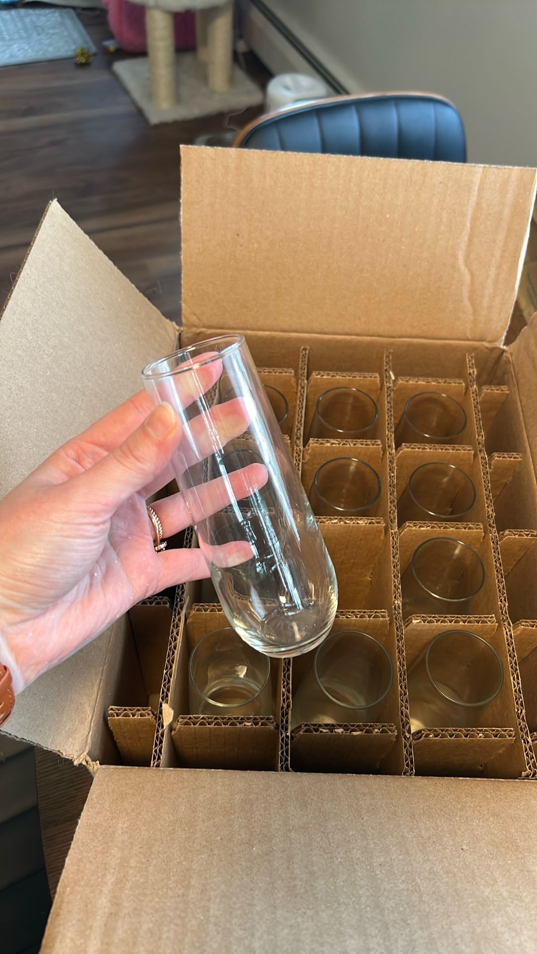 12pk Glass Stemless Champagne Flutes