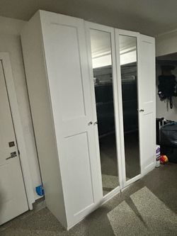 IKEA White Pax Wardrobe system (2) with mirror