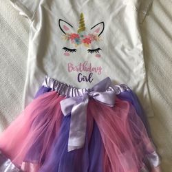 Birthday Tutu And Unicorn Shirt