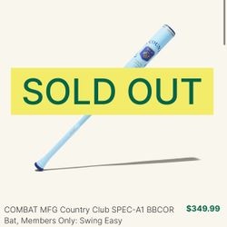 Brand New Combat A1 Spec Country Club Bat