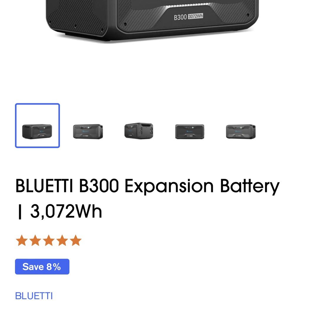 Batterie d'Extension BLUETTI B300,3072Wh LiFePO4 Batterie de