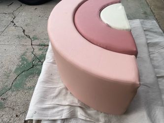 Pink Curved Sectional Ottoman Bench